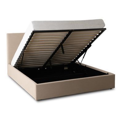 Ліжко двоспальне MEBEL ELITE MARSYLIA Sztruks 180x200 см Беж фотографія