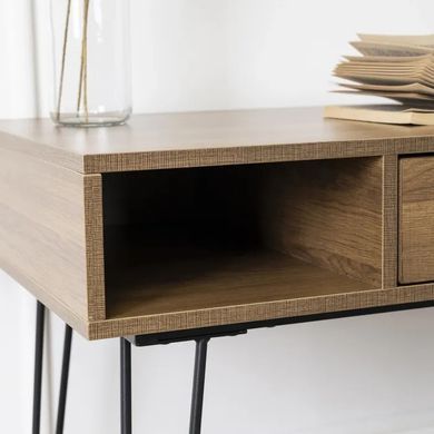 Письменный стол MEBEL ELITE LAMICA 100 см Орех / Черный фотография