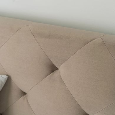 Кровать бархатная MEBEL ELITE QUEEN Velvet 160x200см Беж фотография