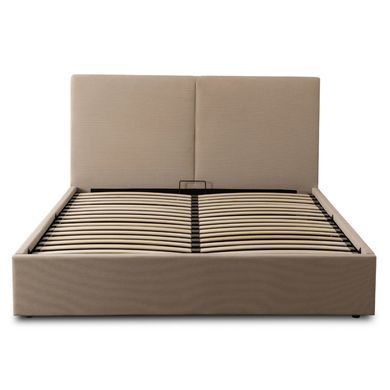 Ліжко двоспальне MEBEL ELITE MARSYLIA Sztruks 180x200 см Беж фотографія