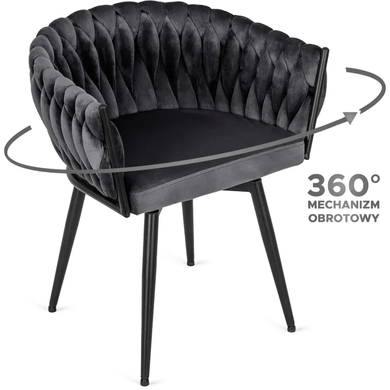 Стілець поворотний оксамитовий MEBEL ELITE LILI Velvet Сірий фотографія