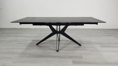 Стіл розкладний VINCENT CERAMIC Intarsio 140(200)*90 графіт мат/чорний фотографія