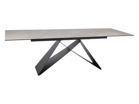 Стол Обеденный WESTIN CERAMIC Signal DIAMOND CREAM 160(240)X90 Крем Мат / Черный Мат фотография