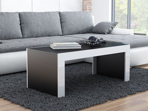Журнальний столик TESS 120x60 Cama Чорний Мат / Білий Глянець фотографія