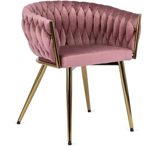 Стул бархатный MEBEL ELITE CAPRI Velvet Розовый / Золотой фотография