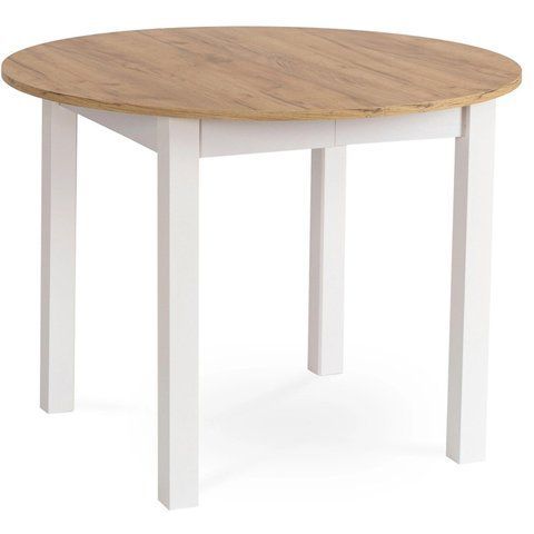 Стіл кухонний розкладний MEBEL ELITE HARRY 102(142)х102 Дуб крафт/Білий фотографія