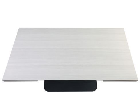 Раскладной стол OVIDIO CERAMIC Intarsio 160(240)*90 белый дуб/черный каркас фотография