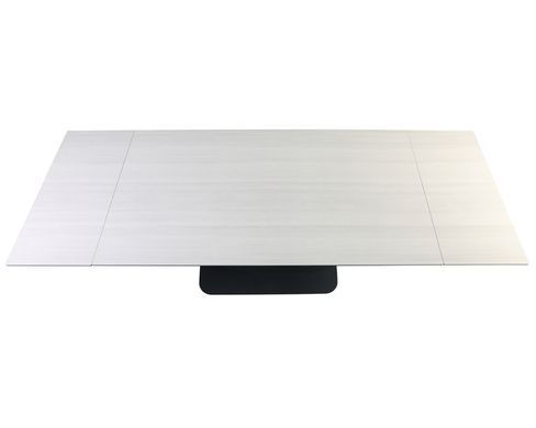 Раскладной стол OVIDIO CERAMIC Intarsio 160(240)*90 белый дуб/черный каркас фотография