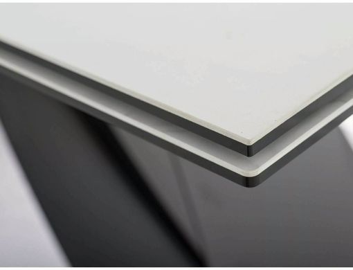 Стіл Обідній WESTIN CERAMIC Signal DIAMOND CREAM 160(240)X90 Крем Мат / Чорний Мат фотографія