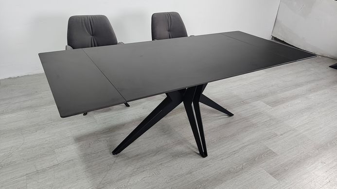 Стол раскладной VINCENT CERAMIC Intarsio 140(200)*90 графит мат/черный фотография