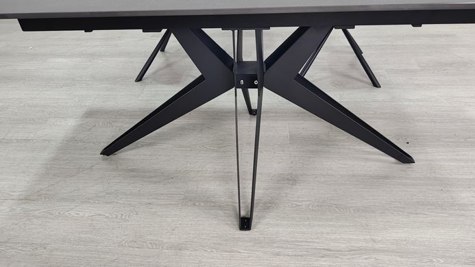 Стол раскладной VINCENT CERAMIC Intarsio 140(200)*90 графит мат/черный фотография