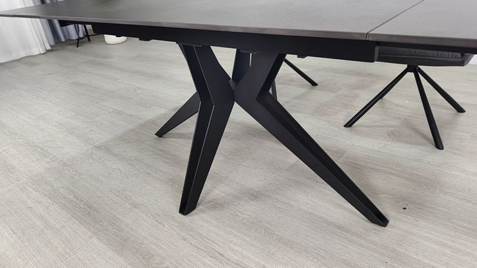 Стол раскладной VINCENT CERAMIC Intarsio 140(200)*90 графит мат/черный фотография