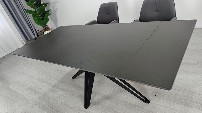 Стол раскладной VINCENT CERAMIC Intarsio 140(200)*90 графит мат/черный фотография