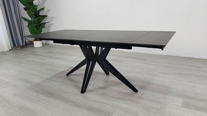 Стол раскладной VINCENT CERAMIC Intarsio 140(200)*90 графит мат/черный фотография