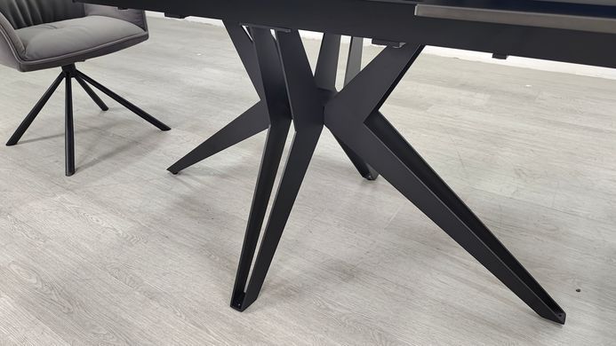 Стол раскладной VINCENT CERAMIC Intarsio 140(200)*90 графит мат/черный фотография