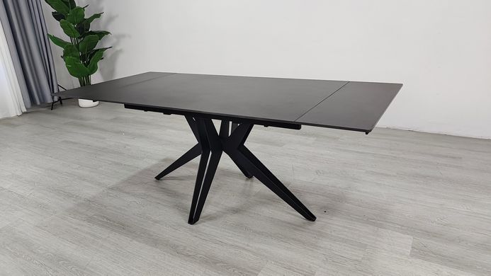 Стол раскладной VINCENT CERAMIC Intarsio 140(200)*90 графит мат/черный фотография