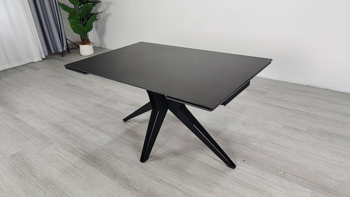 Стол раскладной VINCENT CERAMIC Intarsio 140(200)*90 графит мат/черный фотография