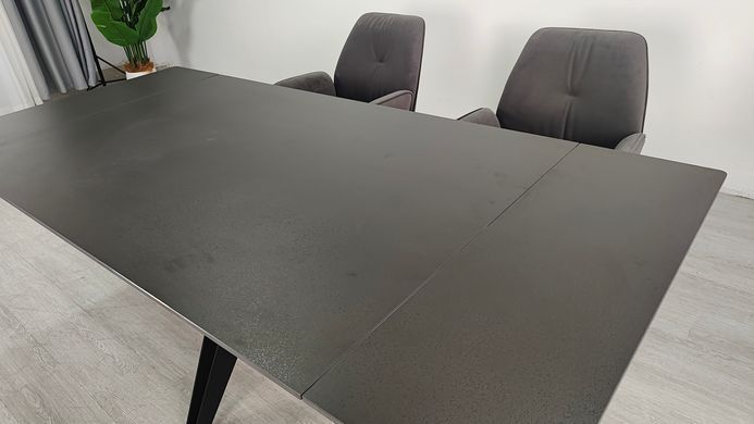 Стол раскладной VINCENT CERAMIC Intarsio 140(200)*90 графит мат/черный фотография