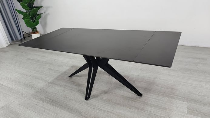 Стол раскладной VINCENT CERAMIC Intarsio 140(200)*90 графит мат/черный фотография