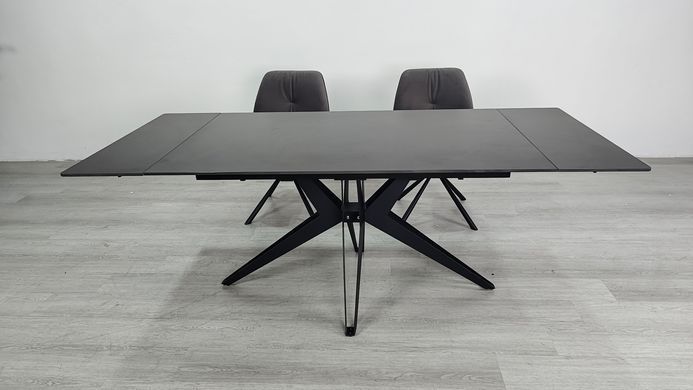 Стол раскладной VINCENT CERAMIC Intarsio 140(200)*90 графит мат/черный фотография
