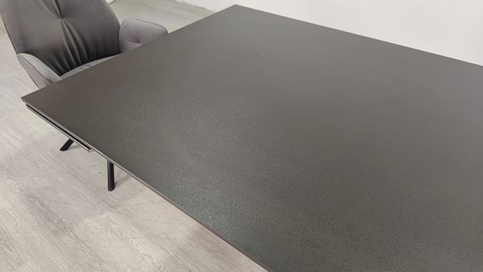 Стол раскладной VINCENT CERAMIC Intarsio 140(200)*90 графит мат/черный фотография