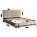 Кровать бархатная MEBEL ELITE QUEEN Velvet 160x200см Беж