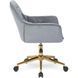Стул офисный поворотный бархатный MEBEL ELITE MILAN Velvet Серый / Золотой