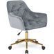 Стул офисный поворотный бархатный MEBEL ELITE MILAN Velvet Серый / Золотой