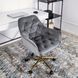 Стул офисный поворотный бархатный MEBEL ELITE MILAN Velvet Серый / Золотой