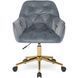 Стул офисный поворотный бархатный MEBEL ELITE MILAN Velvet Серый / Золотой