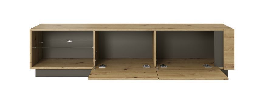 Тумба под телевизор Perfect Home Арко / Arco 2-дверная 2D/187 Дуб артизан/графит фотография