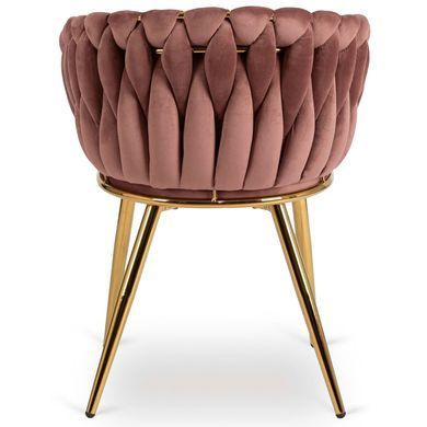Стул бархатный MEBEL ELITE CAPI Velvet Розовый / Золотой фотография