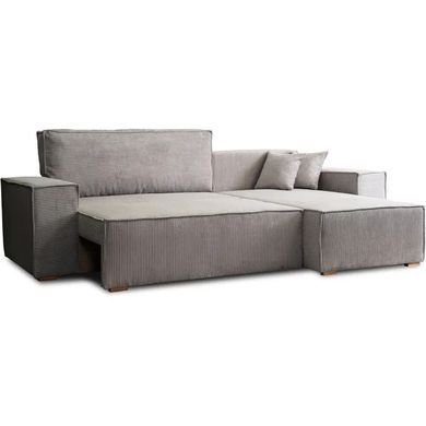 Кутовий диван універсальний MEBEL ELITE ALEX 262 см тканина Сірий фотографія