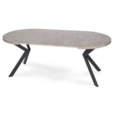 Стіл розкладний круглий MEBEL ELITE LUGO 90(190)х90 см Бетон фотографія
