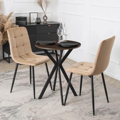 Стіл MEBEL ELITE LAUREN 60X60 Горіх / чорний фотографія