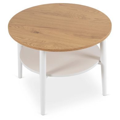 Журнальный столик MEBEL ELITE PAULO 60x60 Дуб/белый фотография