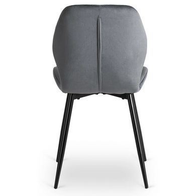 Стілець оксамитовий MEBEL ELITE LILAC Velvet Сірий/чорний фотографія