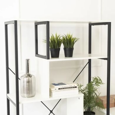 Стеллаж MEBEL ELITE AKRIS белый / черный фотография