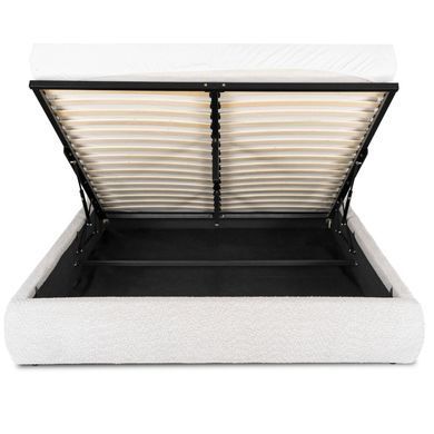 Кровать двуспальная MEBEL ELITE HAGA 160x200 см Кремовая Букле фотография