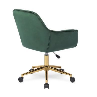 Стілець офісний поворотний оксамитовий MEBEL ELITE MILAN Velvet, Зелений / Золотий фотографія