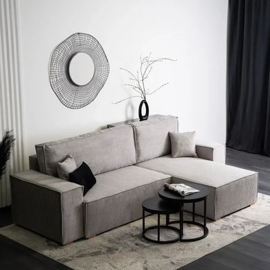 Кутовий диван універсальний MEBEL ELITE ALEX 262 см тканина Сірий фотографія