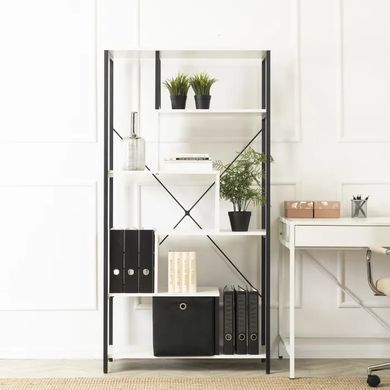 Стеллаж MEBEL ELITE AKRIS белый / черный фотография