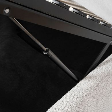 Кровать двуспальная MEBEL ELITE HAGA 160x200 см Кремовая Букле фотография