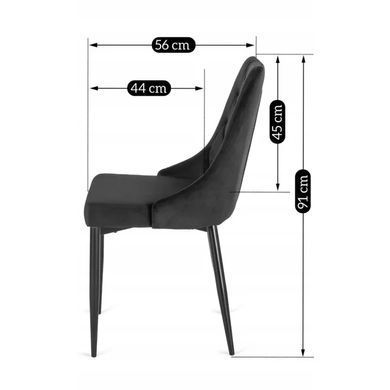 Стул бархатный MEBEL ELITE CORK Velvet Черный фотография