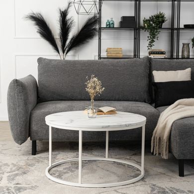 Журнальный столик AGNES MAX MEBEL ELITE 80x80 Белый Мрамор фотография