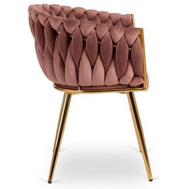 Стул бархатный MEBEL ELITE CAPI Velvet Розовый / Золотой фотография