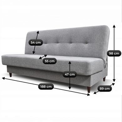 Диван розкладний MEBEL ELITE ARUBA 2 188 см Світло сірий фотографія