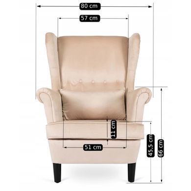 Крісло м'яке оксамитове MEBEL ELITE KLARIS 2 Velvet Беж фотографія