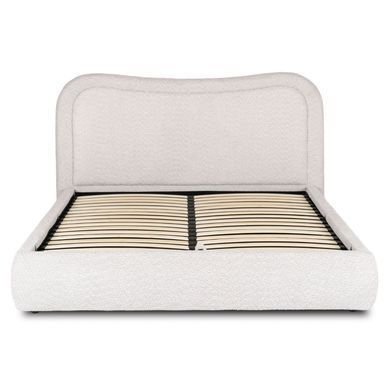 Кровать двуспальная MEBEL ELITE HAGA 160x200 см Кремовая Букле фотография