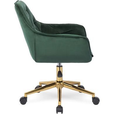 Стілець офісний поворотний оксамитовий MEBEL ELITE MILAN Velvet, Зелений / Золотий фотографія
